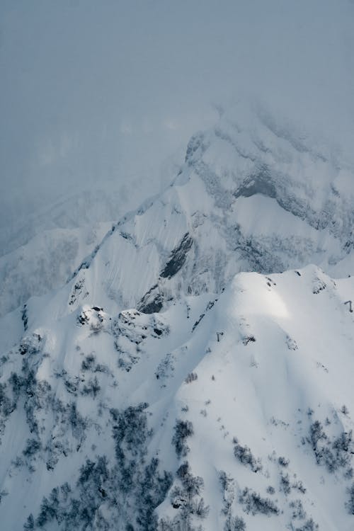 Gratis stockfoto met met sneeuw bedekte berg, milieu, mist