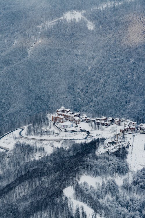겨울, 눈, 마을의 무료 스톡 사진