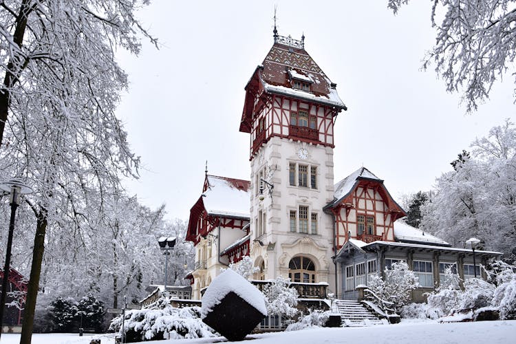 Snow Covered Building During Winter