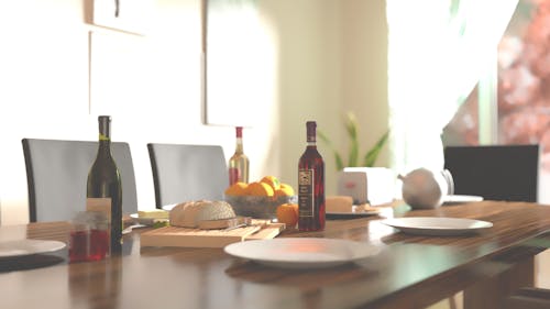 Darmowe zdjęcie z galerii z butelka, jedzenie, stół obiadowy