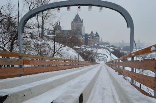 Foto de archivo gratuita de un tobogán de trineo en Quebec, Canadá