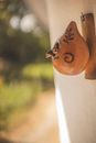 Brown Wooden Bird House Ornament