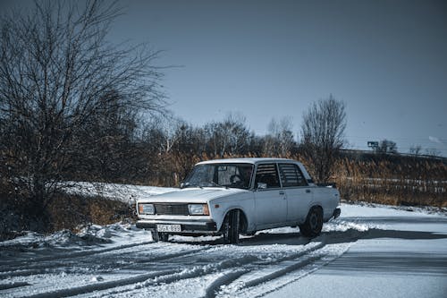 Gratis lagerfoto af hvid bil, landtransport, sne