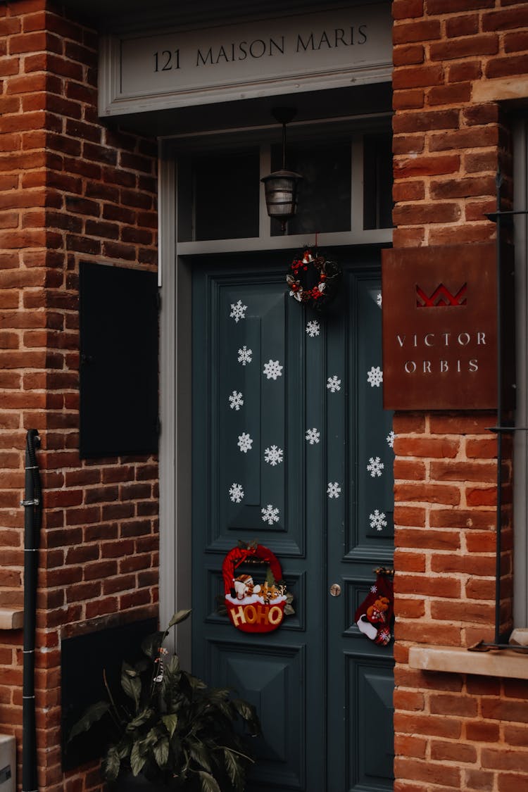 House Entrance With Christmas Decoration