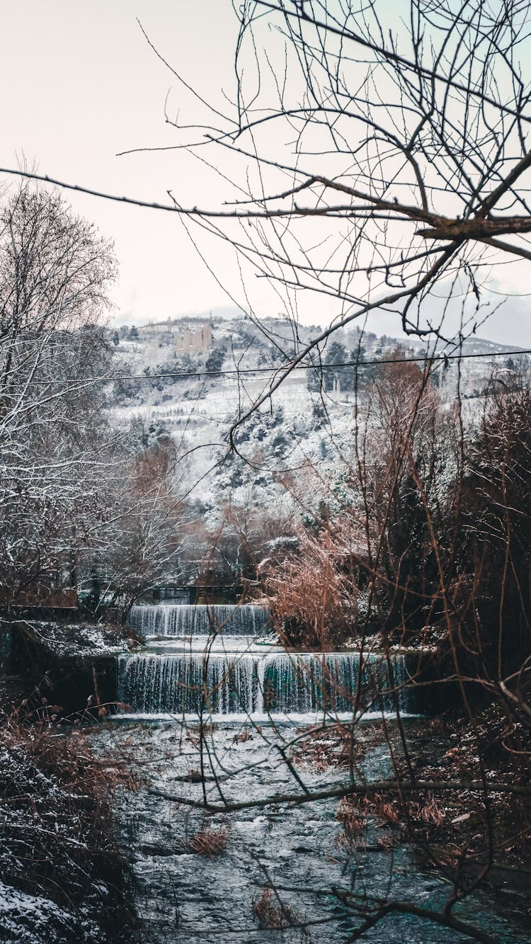 Waterfall In Wild Nature