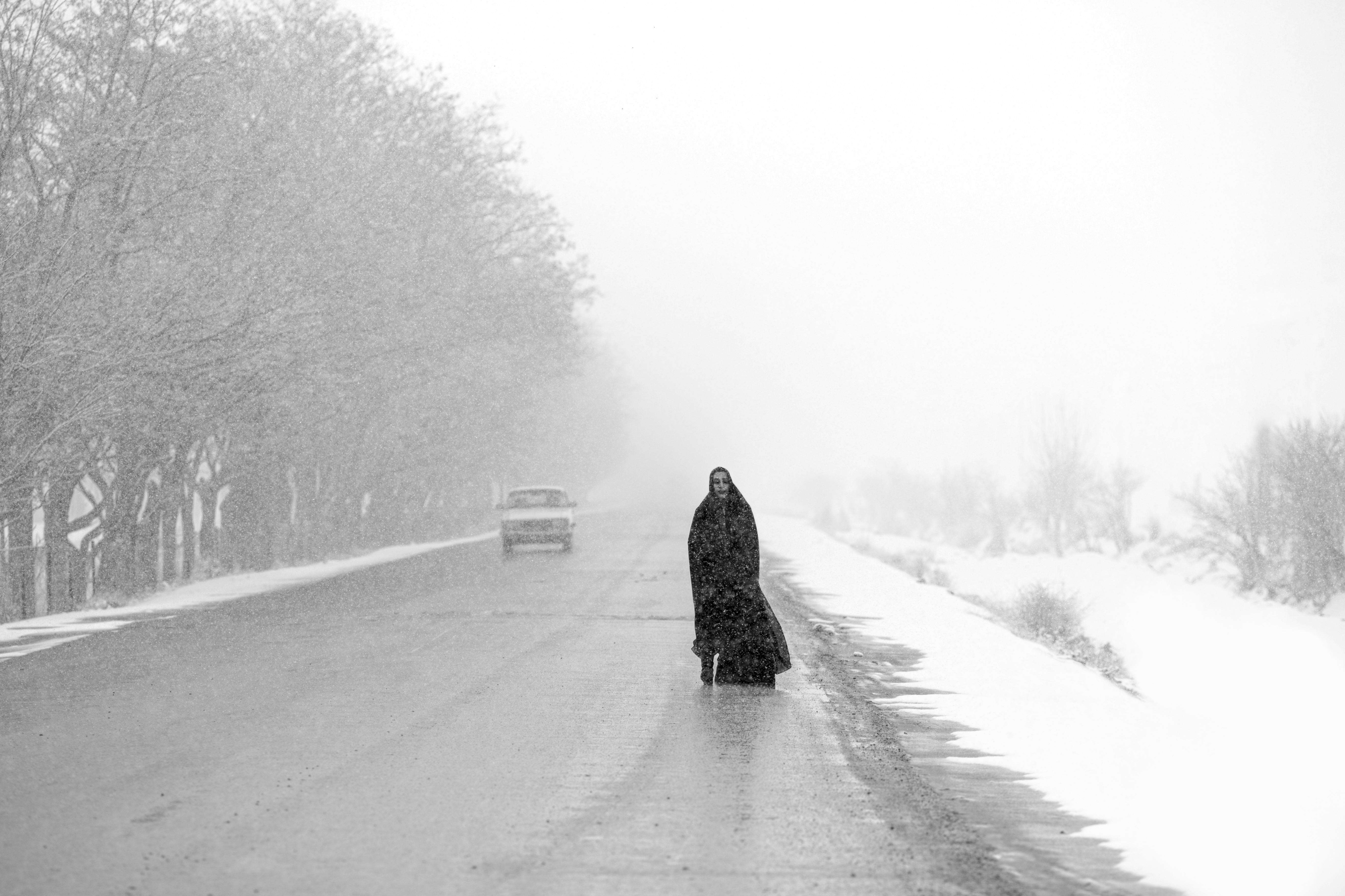 Woman Wearing Coat Walking on Street · Free Stock Photo