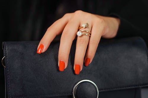 Close Up Shot of a Woman Hand with Rings