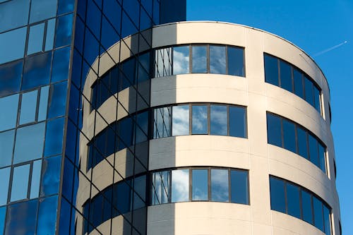 Exterior of a Modern Round Office Building 