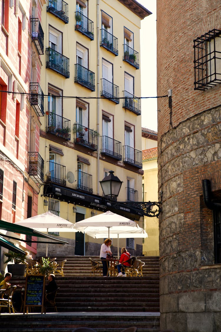 Narrow City Street With Steps