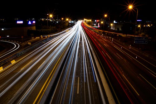 Foto d'estoc gratuïta de carretera, cotxes, exposició prolongada