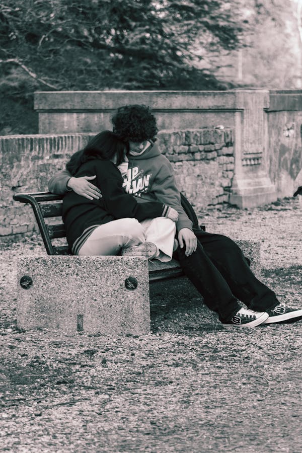 Sepia Toned Image of a Couple in a Park