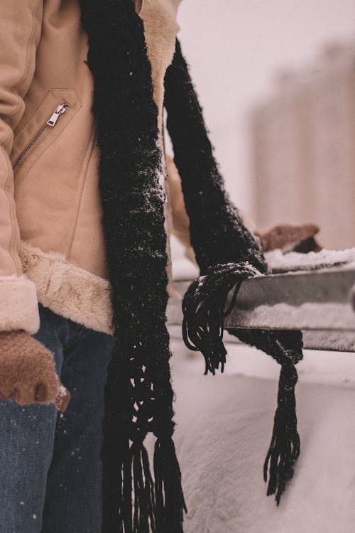 Scarf of a Woman in the Snow