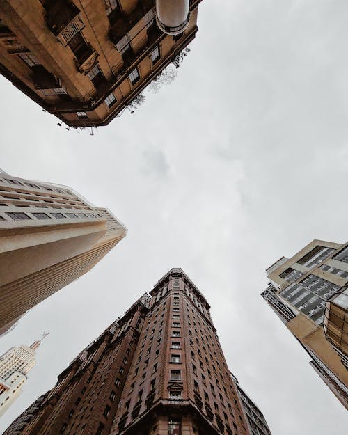 Free Low Angle Photography of High Rise Buildings Stock Photo