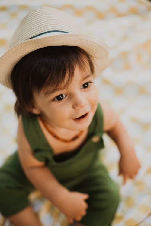 Free High-Angle Shot of an Adorable Baby Stock Photo