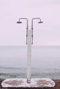 Outdoor Beach Showers under the Sky