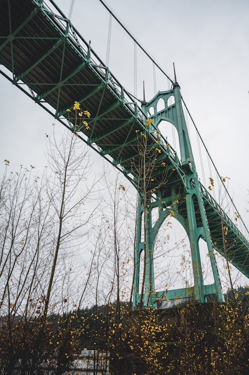 Historic Iconic Suspension Bridge in Portland