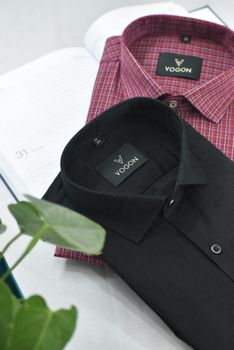 Solid Color Dress Shirt - Black