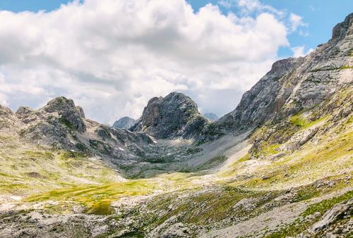Free Explore the stunning, rocky mountain landscape in Shkodër County, Albania, under a cloudy summer sky. Stock Photo