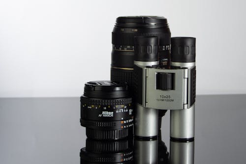 Free Camera Lens and a Digital Binoculars Stock Photo