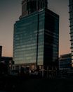 Blue and White Glass Walled Building