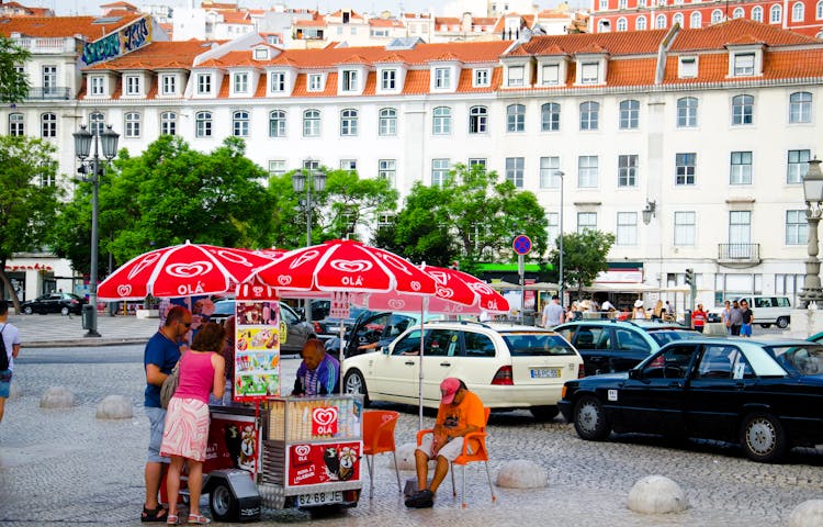 People Buying Ice Cream On The Street