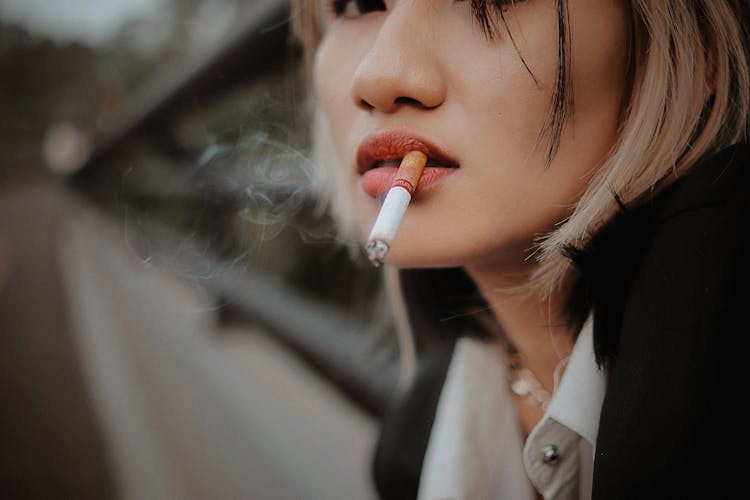 Woman Smoking A Cigarette 