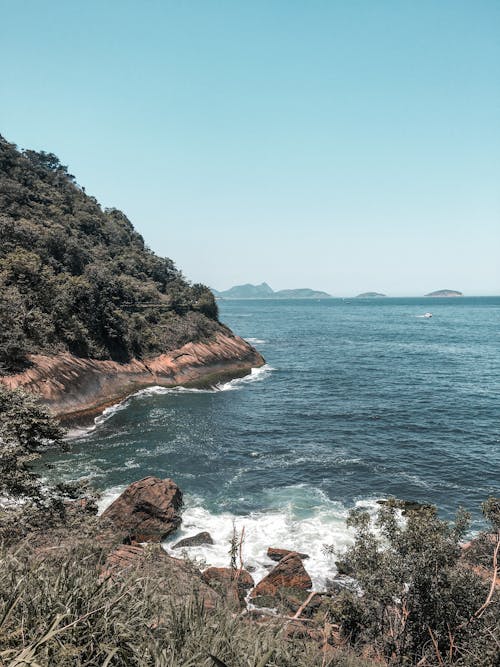 垂直拍攝, 普拉亞, 沿海懸崖 的 免費圖庫相片