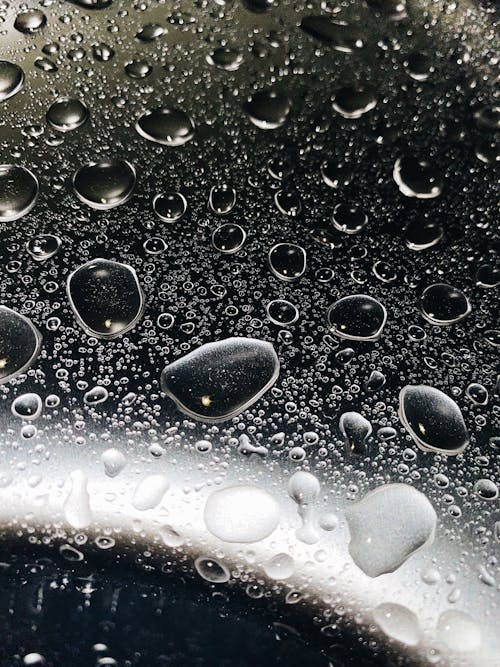 Close-Up Shot of Water Drops on a Glass