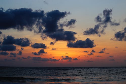 Scenic View of Calm Sea during Sunset