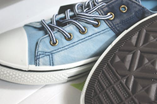 Free stock photo of blue jeans, canvas, canvas shoes