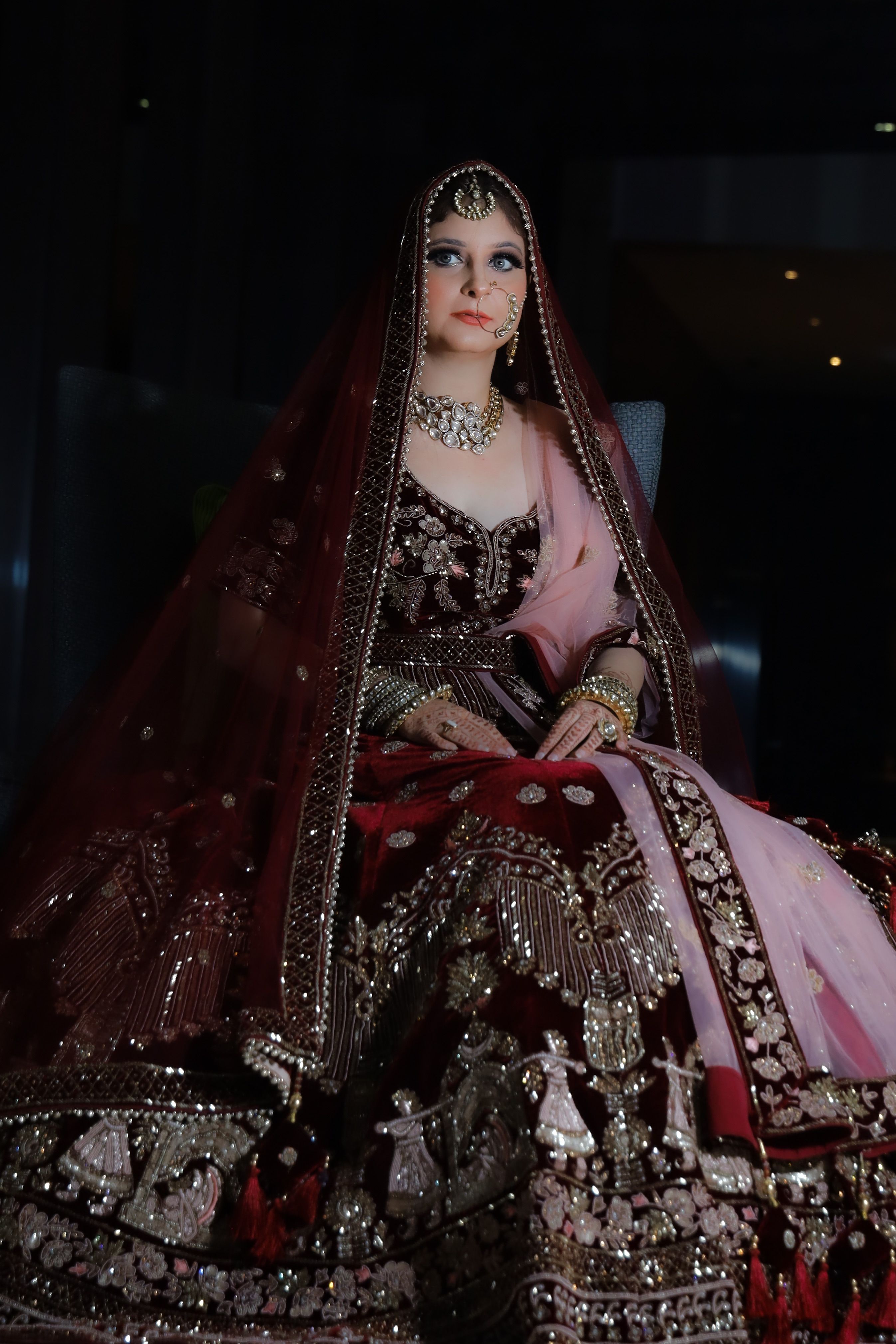 An Elegant Woman in Red Saree · Free Stock Photo