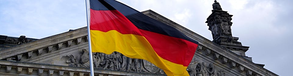 Germany Flag in Front of Building