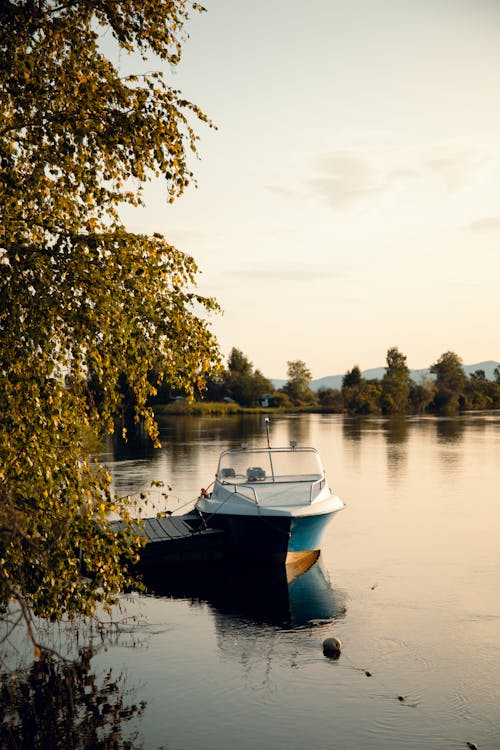 A Boat Docked on the Lake