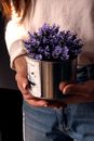 Purple and White Labeled Can