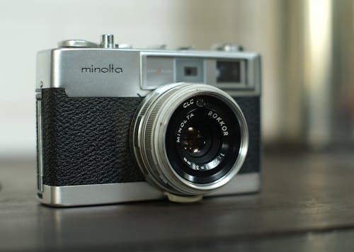 Close-up Photo of a Minolta Vintage Camera