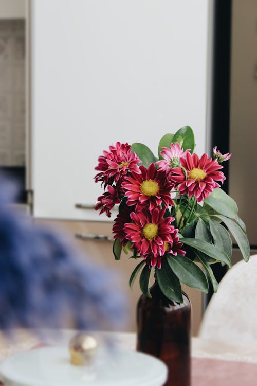 Bouquet of Flowers on a Kitchen Table