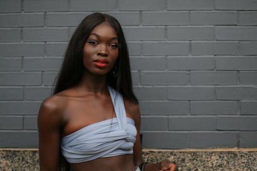 Free A Model Wearing a Wrapped Crop Top Stock Photo