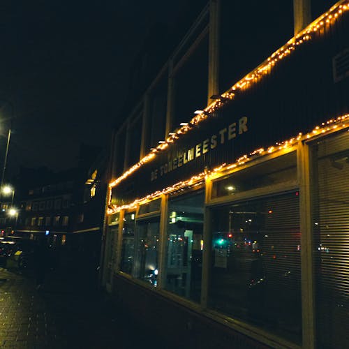 Free stock photo of amsterdam, coffee shop, fairy lights