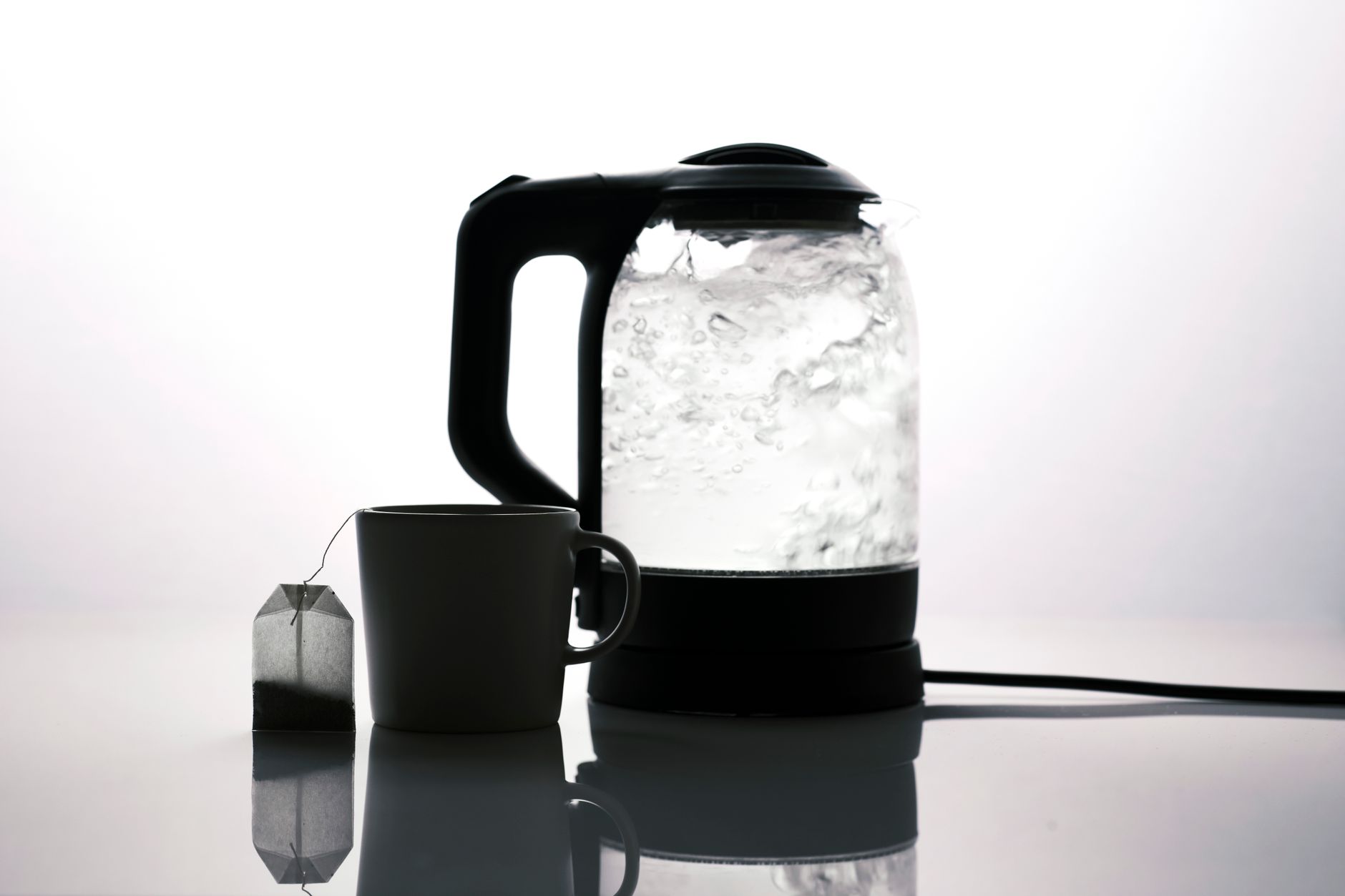 The kettle boiling