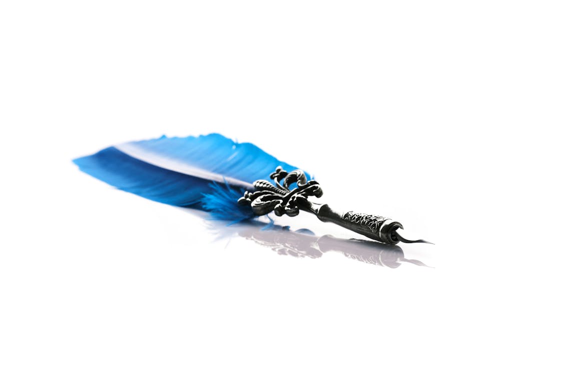 blue quill pen