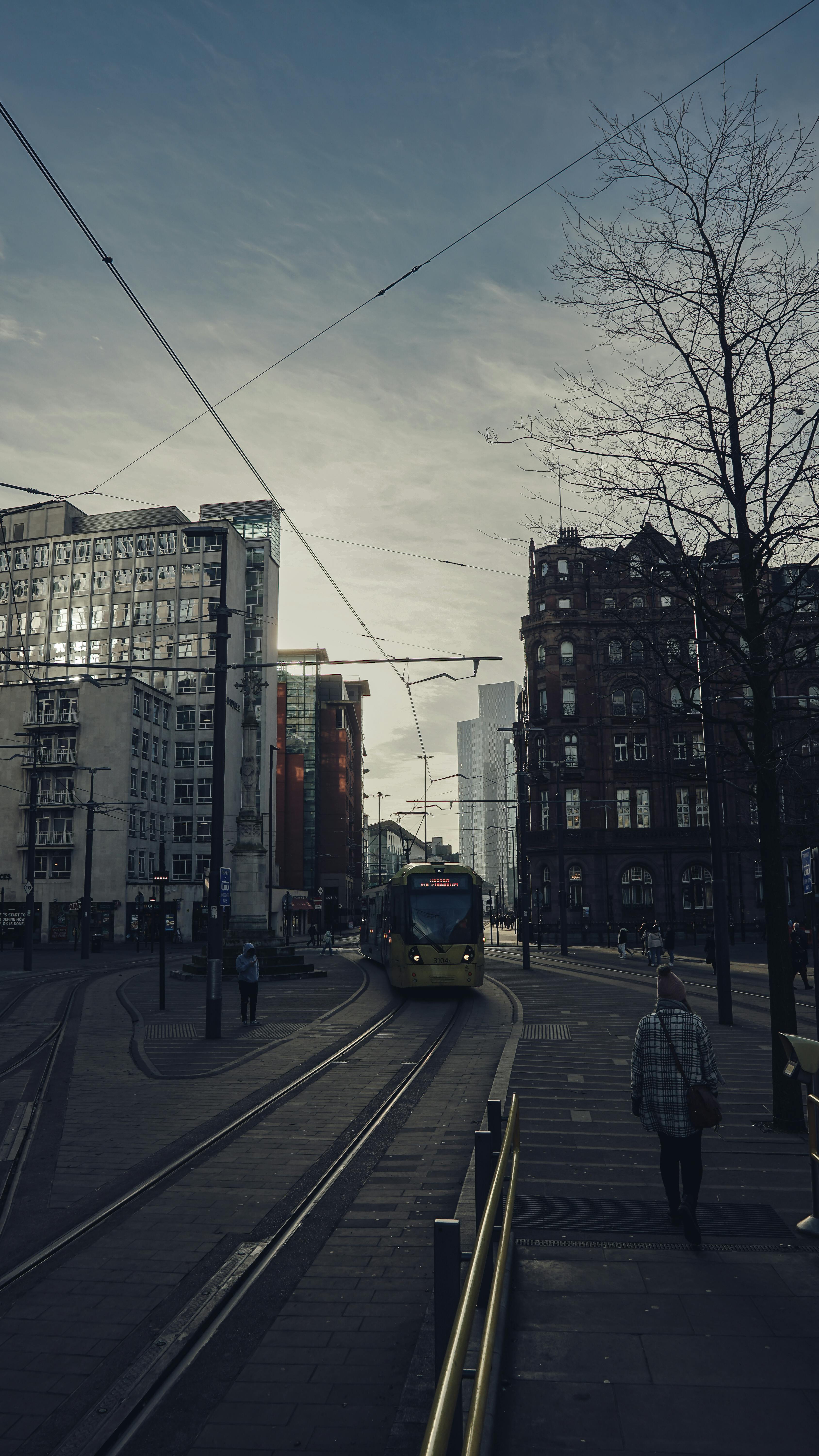 a tram on the tramway