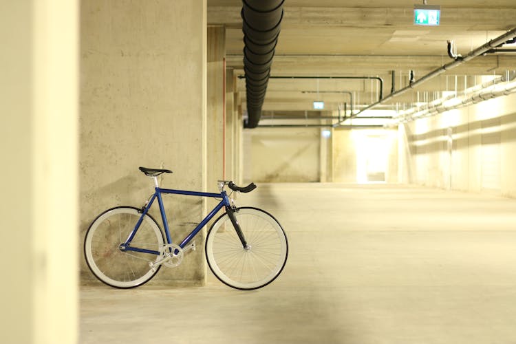 Bicycle Parked At The Multistorey Car Park 