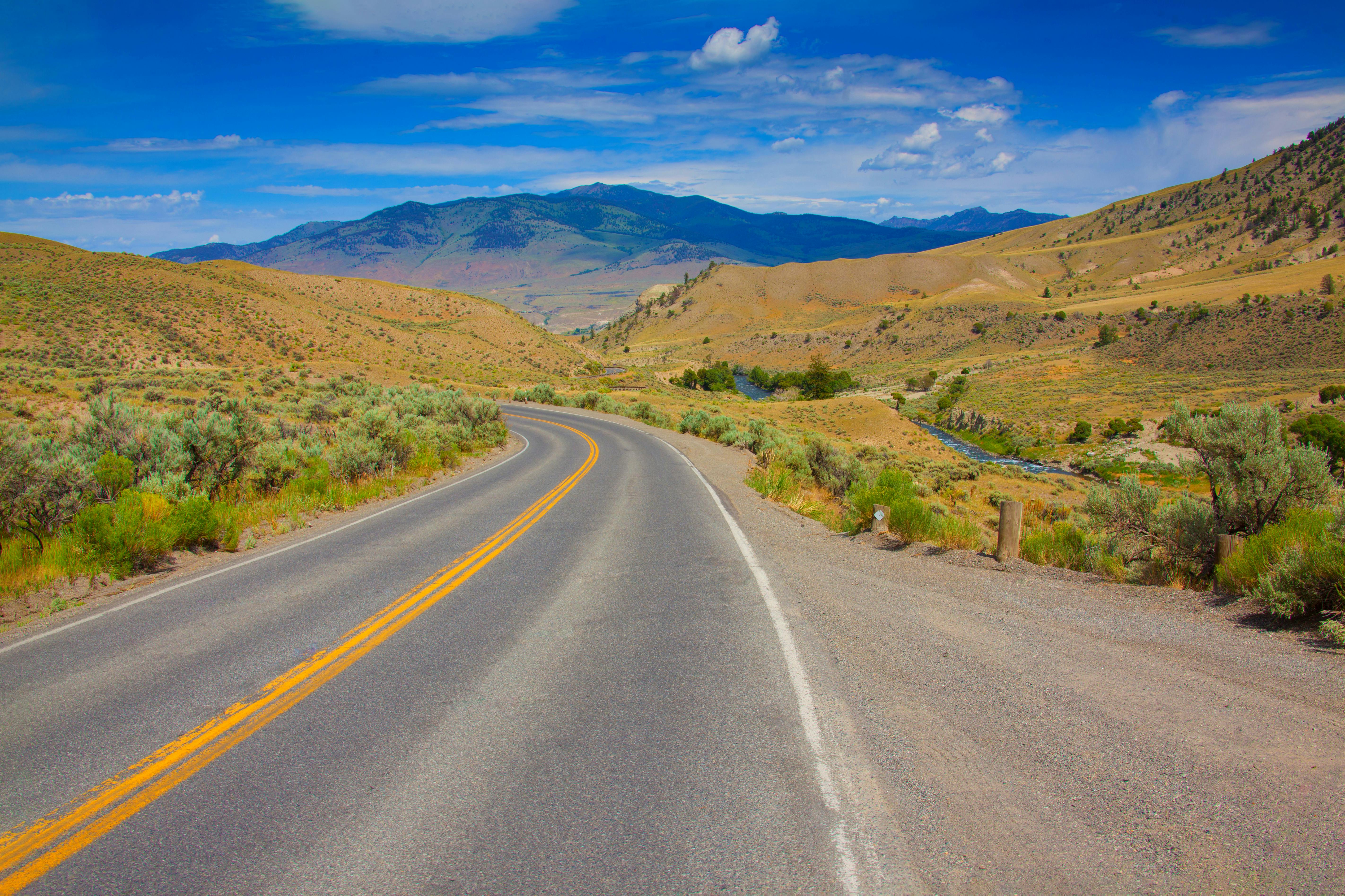 Curved road through Montana