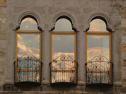 Glass Windows with Balconies