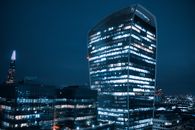 The Walkie Talkie Office Building in London during Night Time