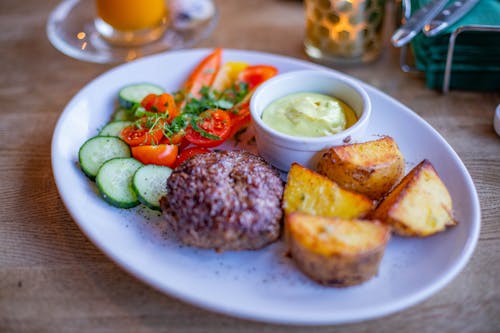 Cooked Food on White Ceramic Plate