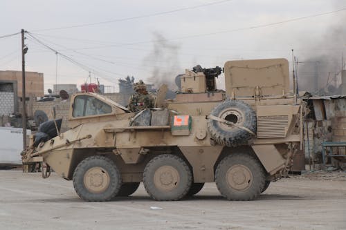 A Military Vehicle on the Street