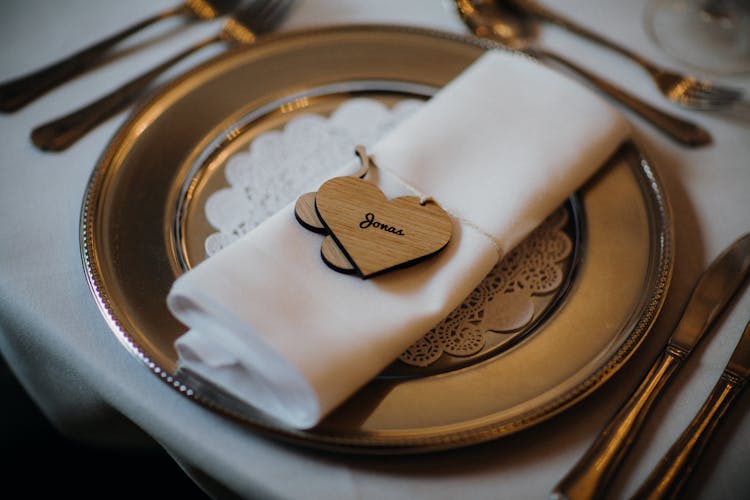 Wooden Heart On Plate