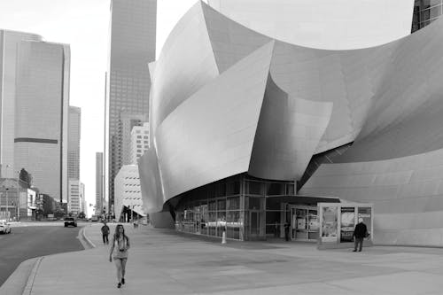 People Walking in Front of the Walt Disney Concert Hall in Los Angeles California