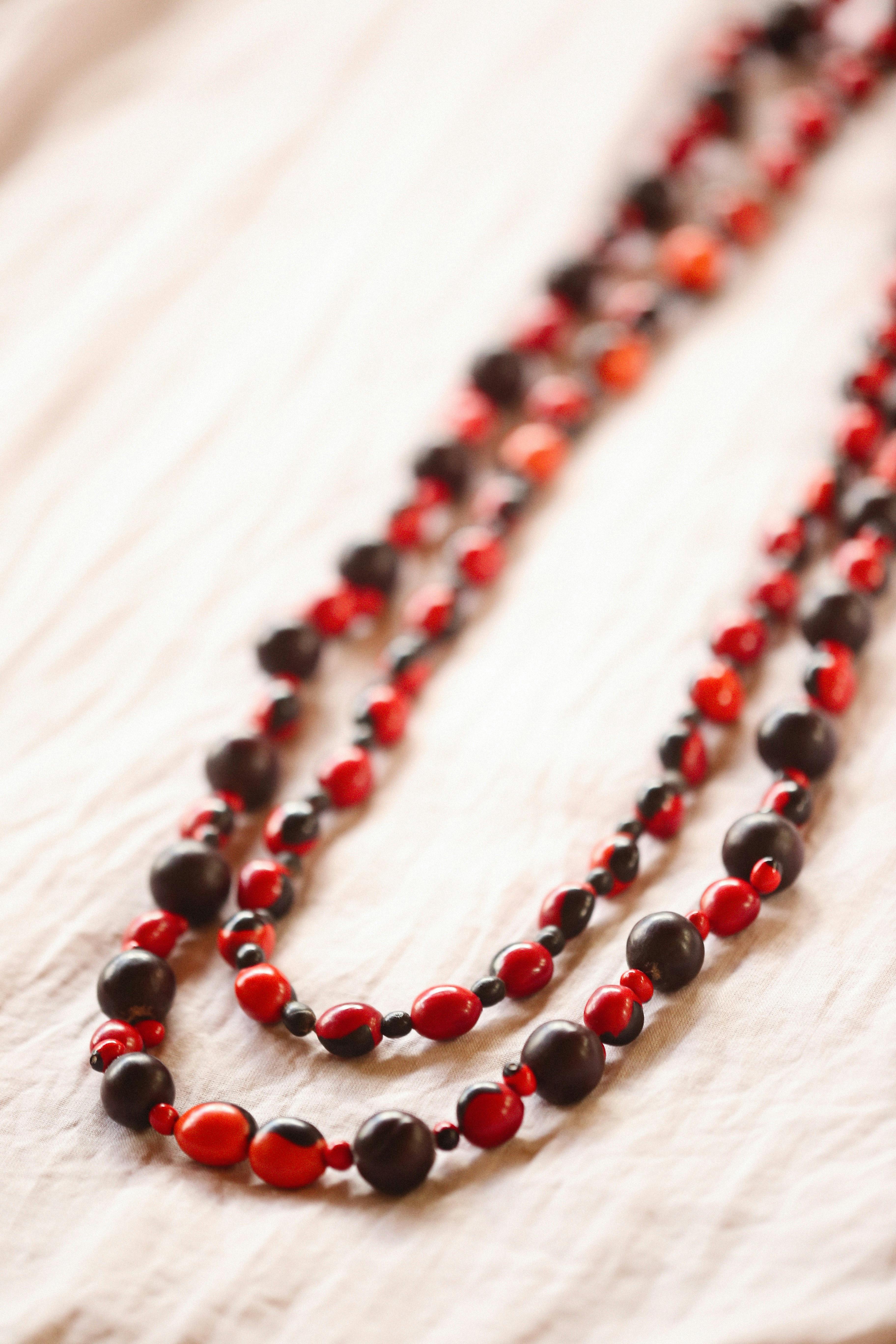 Buy Beaded Choker Necklace, Red and Black Seed Beads Online in India - Etsy
